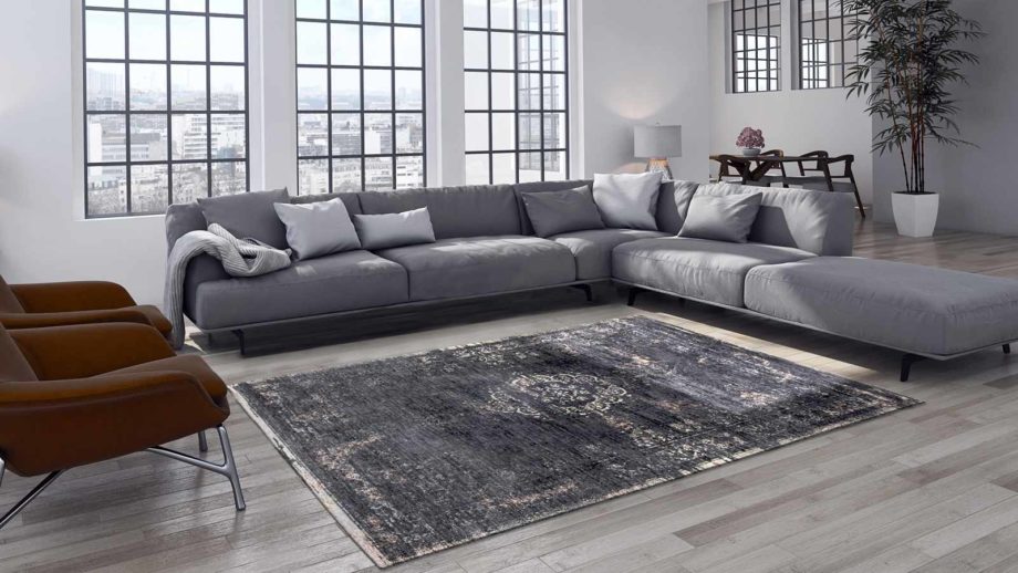 Louis De Poortere preproga LX 8263 Fading World Medaillon Mineral Black interior 2