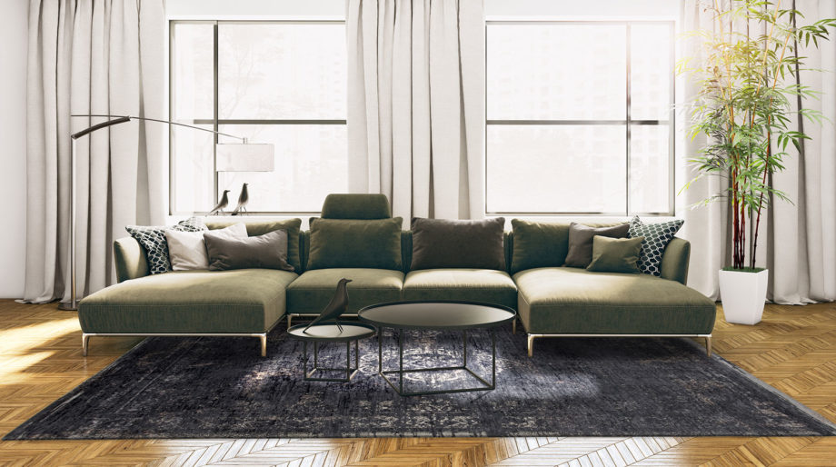 Louis De Poortere preproga LX 8263 Fading World Medaillon Mineral Black interior