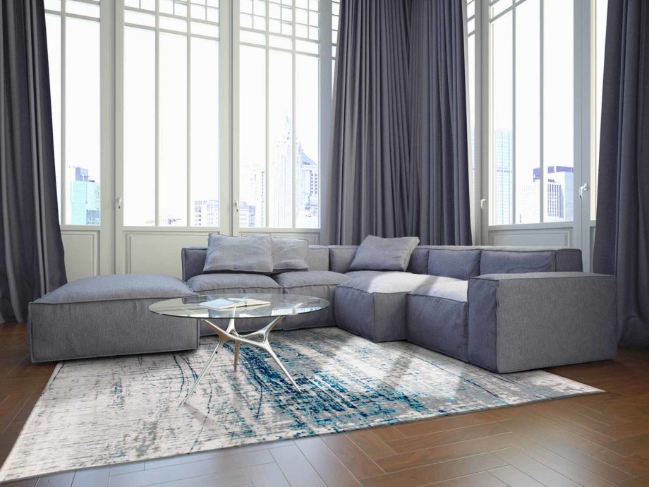 Louis De Poortere preproga LX 8421 Mad Men Griff Bronx Azurite interior