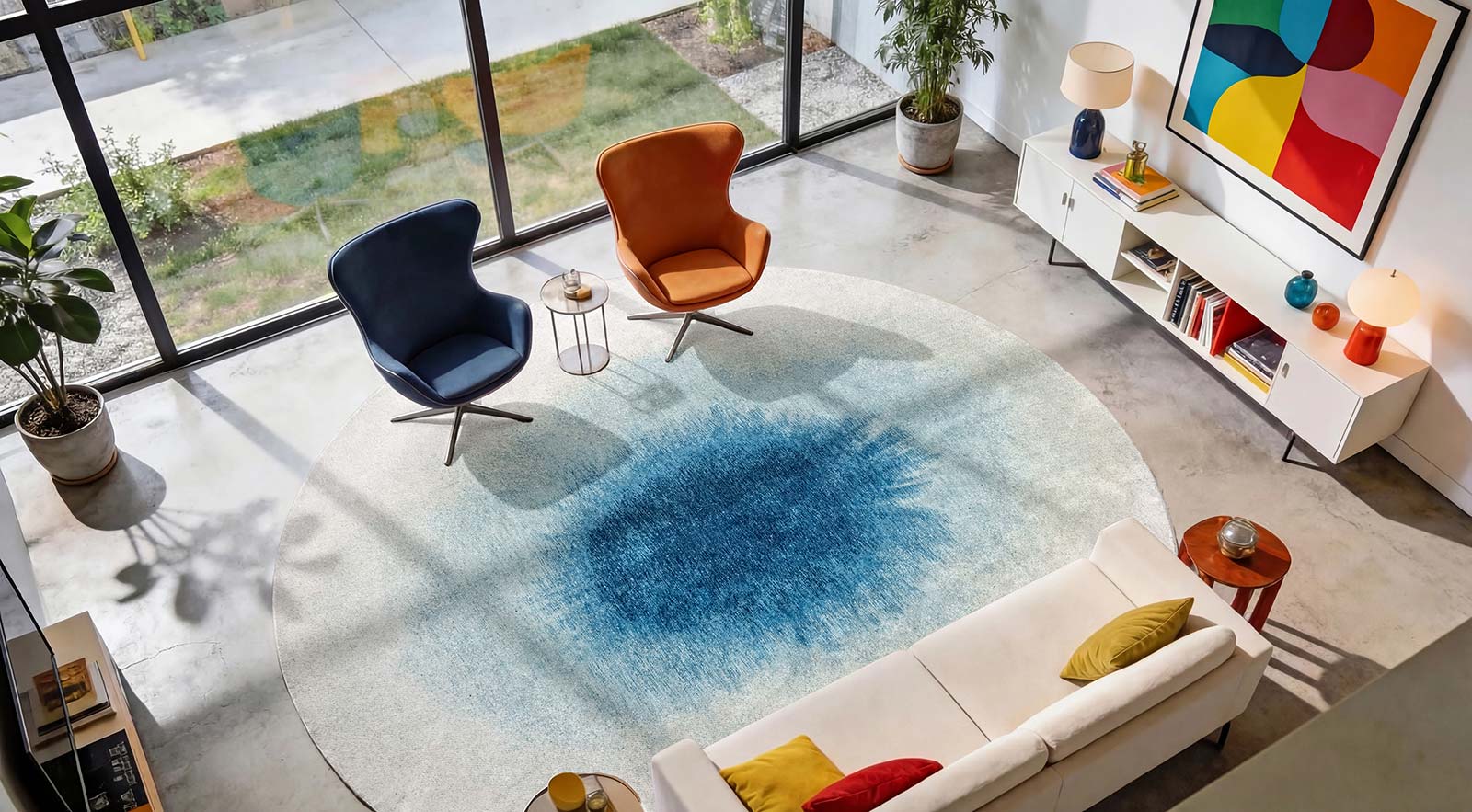 Louis De Poortere preproga Meditation 2102 Drop Dream In Blue interior 2