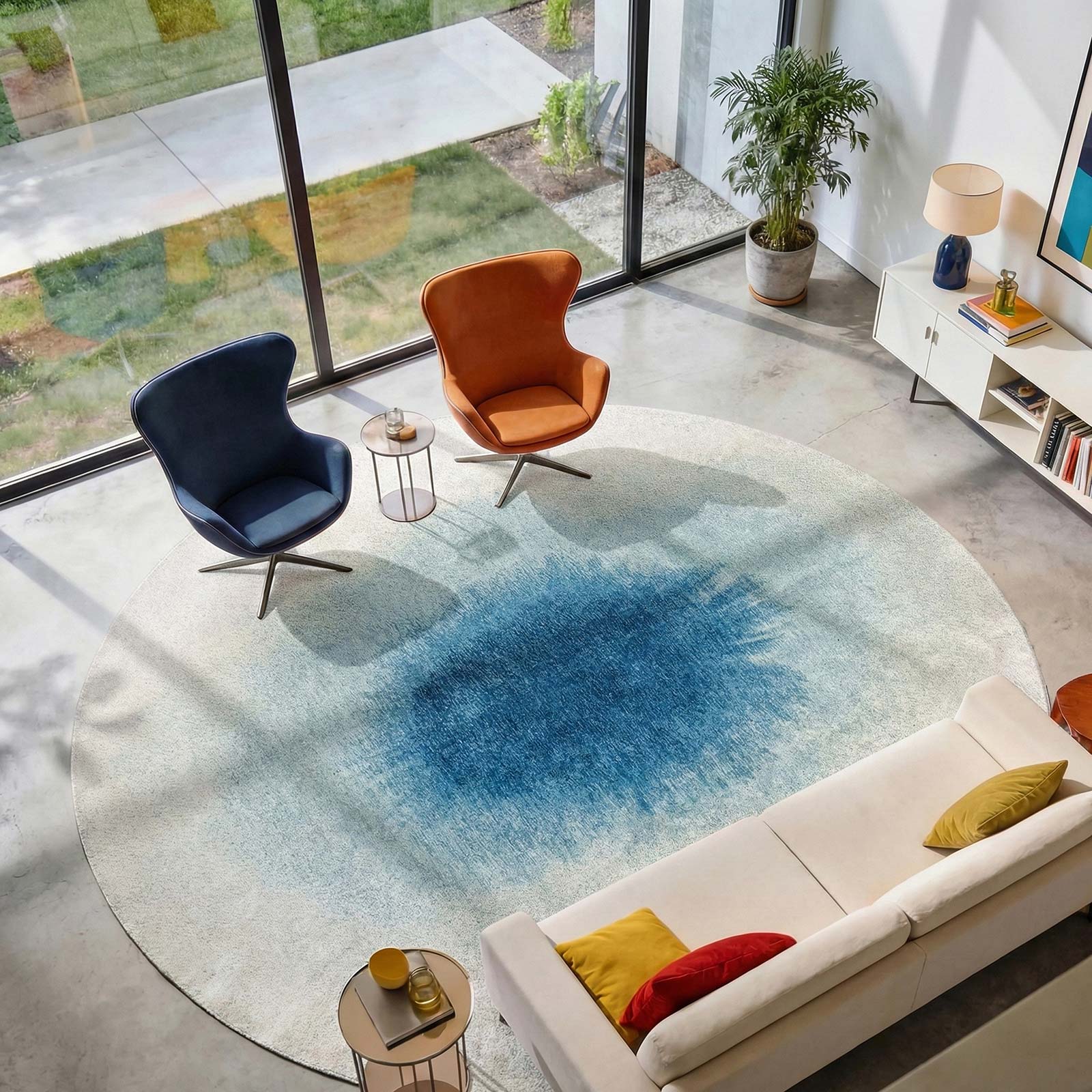 Louis De Poortere preproga Meditation 2102 Drop Dream in Blue interior